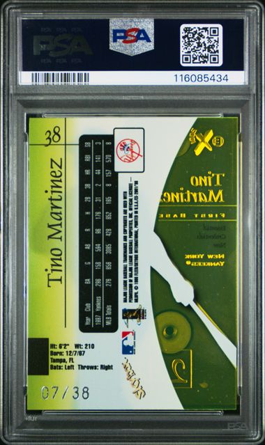 1998 SkyBox E-X 2001 Tino Martinez Essential Credentials Now 07/38 #38 PSA 9