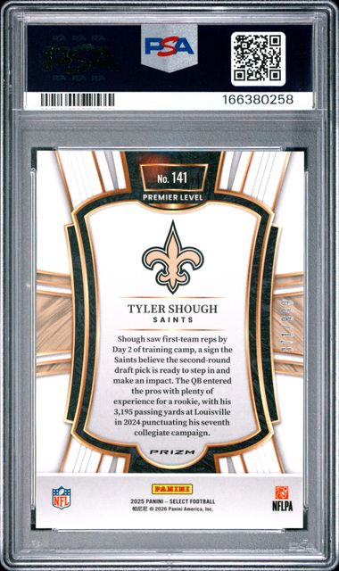 2025 PANINI SELECT #141 TYLER SHOUGH COPPER SHOCK PSA 10 JR9272-62