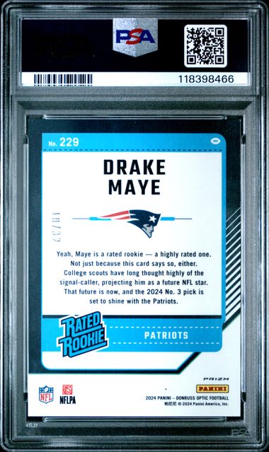 2024 PANINI DONRUSS OPTIC #229 DRAKE MAYE TEAM LOGO PSA 9 JR9272-55