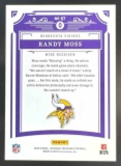 2025 Panini Football National Treasures Randy Moss /99 #67 Minnesota Vikings