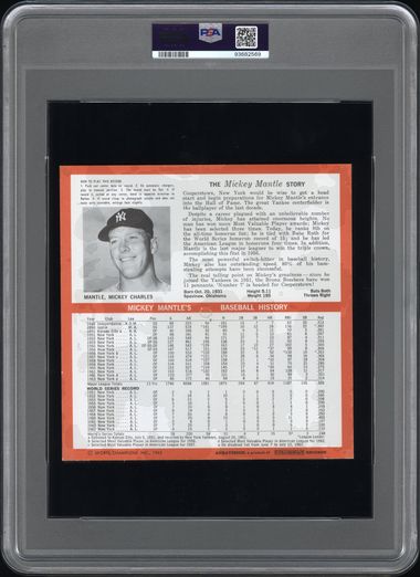 1964 AURAVISION RECORDS MICKEY MANTLE RECORDS PSA 4