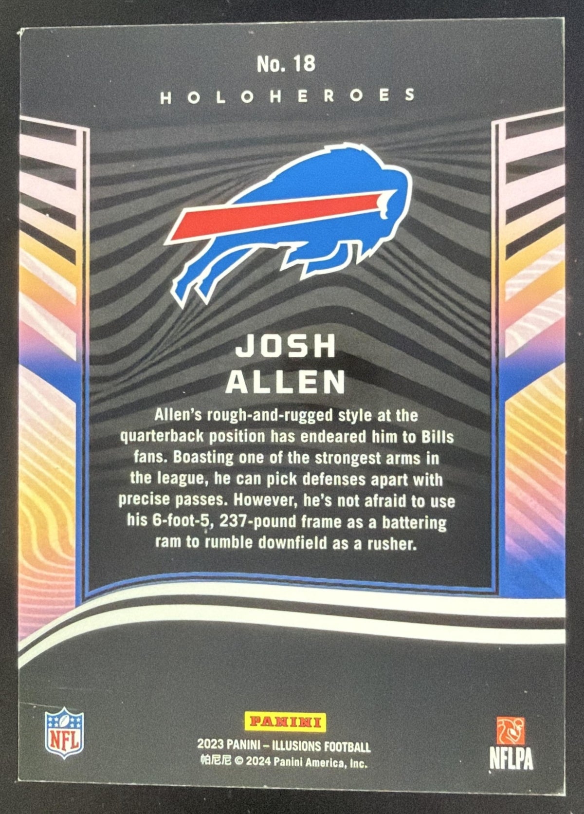 2023 Panini Illusions Josh Allen Holoheroes #18 Buffalo Bills