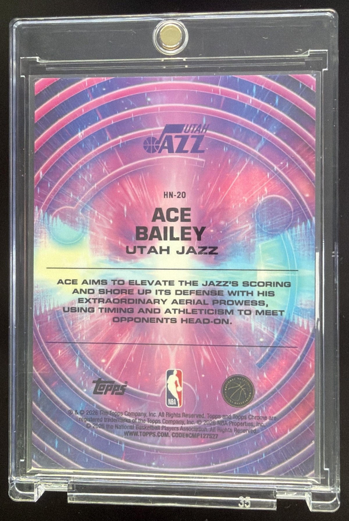 2025-26 Topps Cosmic Chrome Ace Bailey Hypernova #HN-20 RC SSP Utah Jazz