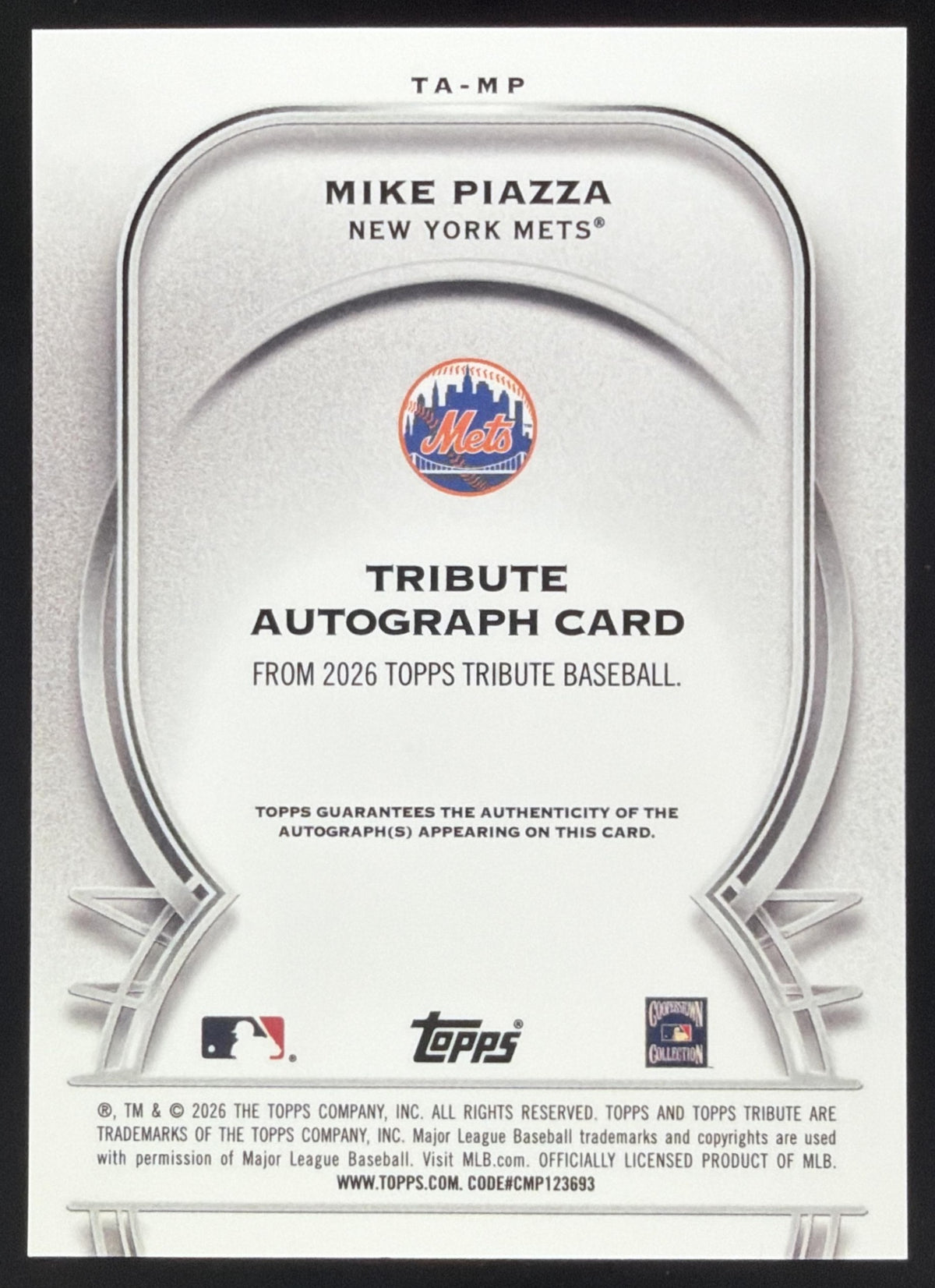 2026 Topps Tribute Mike Piazza Auto Orange /25 #TA-MP New York Mets SC4