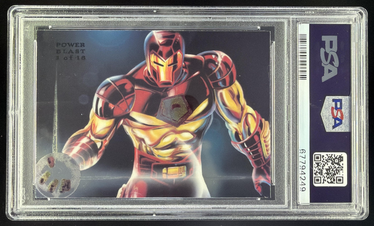 1994 Fleer Flair Marvel Annual Iron Man Universe PowerBlast #3 PSA 8 SC7