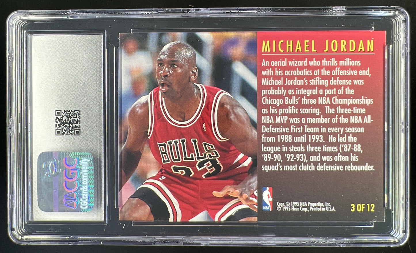 1995-96 Fleer Basketball Michael Jordan Total D #3 Chicago Bulls CGC 8.5