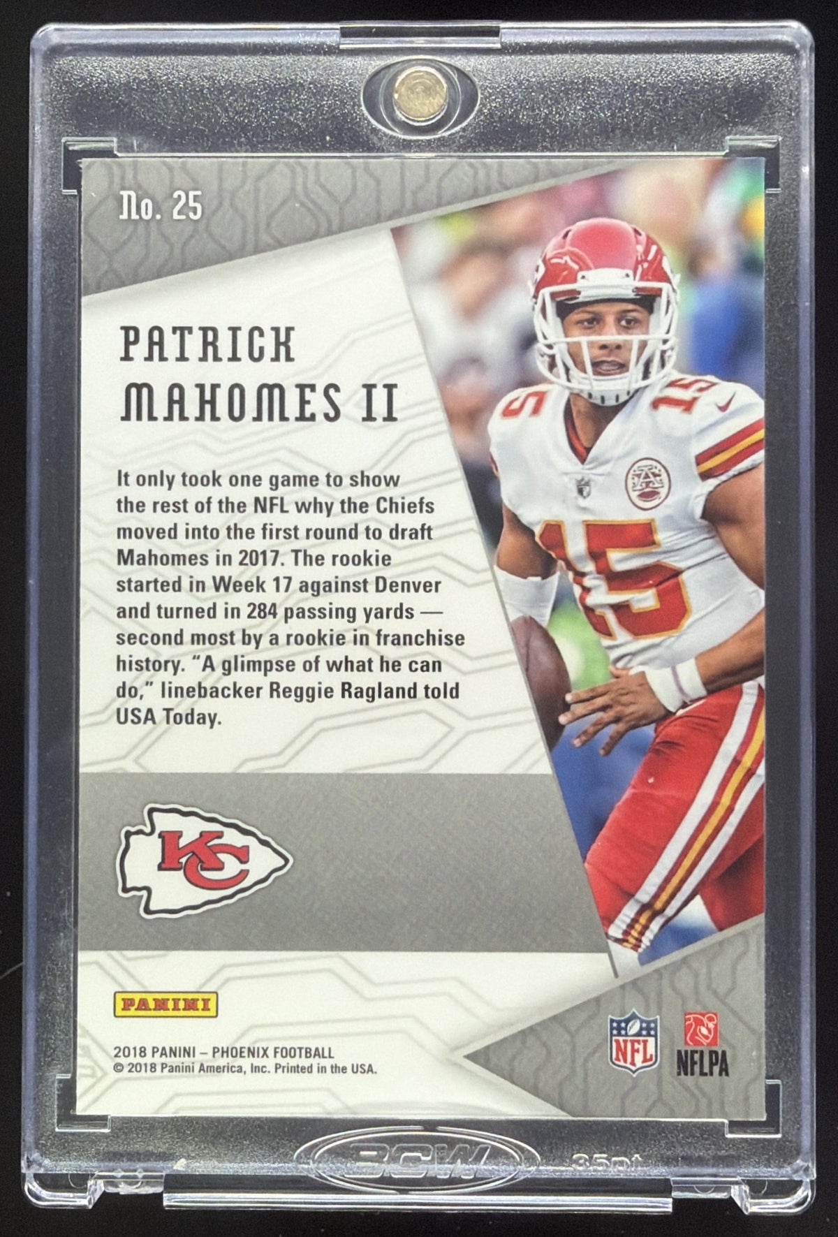 2018 Panini Phoenix Patrick Mahomes II QB Vision Color Burst #25 Chiefs