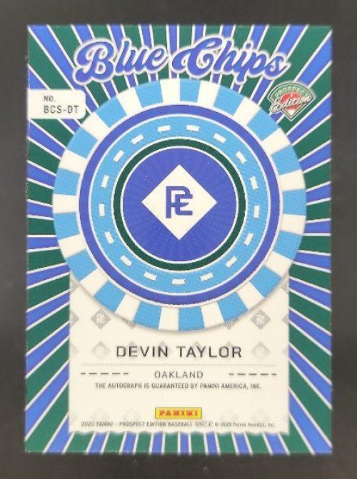 2025 Panini Prospect Edition Devin Taylor Blue Chip Signatures #17 Auto A's