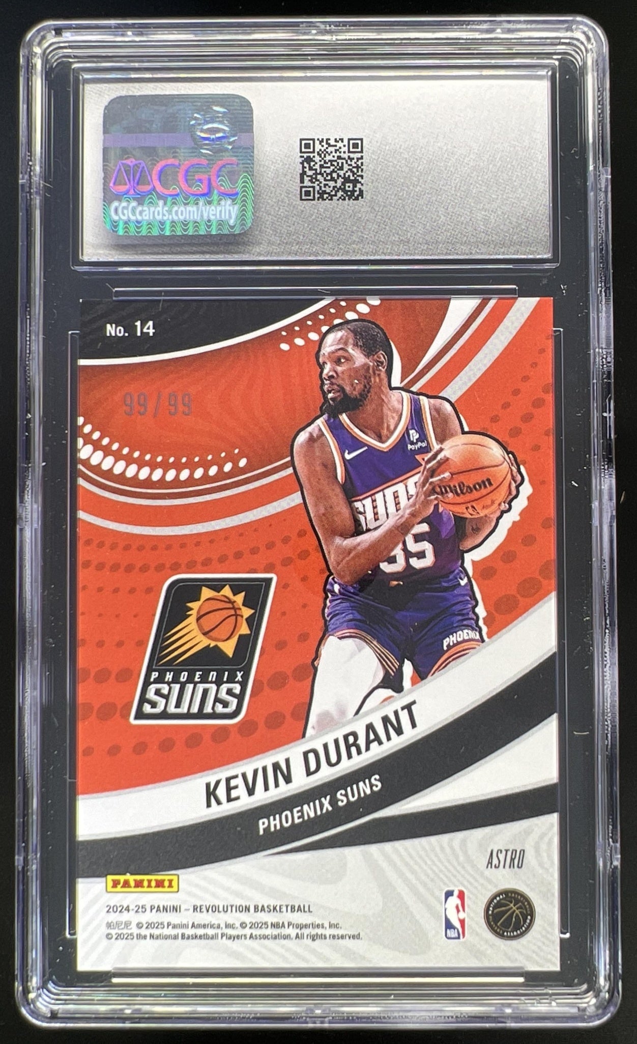 2024 Panini Revolution Kevin Durant Vortex Blue Astro /99 #14 Suns CGC 9
