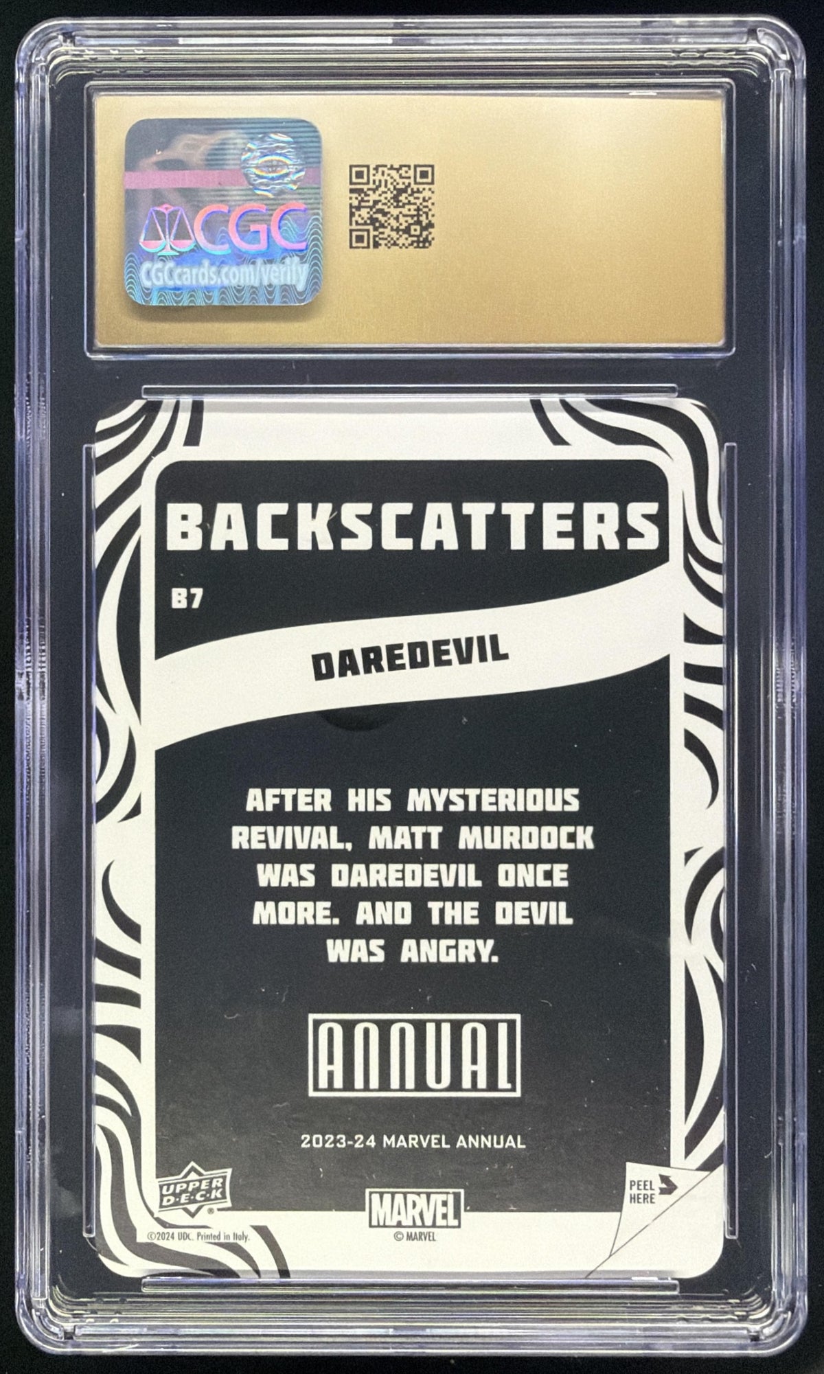 2023-24 Upper Deck Marvel Annual Daredevil Backscatters #B7 CGC 10 SC7