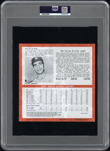 1964 AURAVISION RECORDS SANDY KOUFAX RECORDS PSA 5