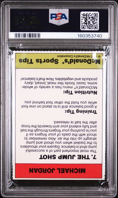 1990 McDONALD'S MICHAEL JORDAN #7 MICHAEL JORDAN THE JUMP SHOT PSA 5 SC5