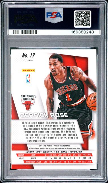 2014 PANINI PRIZM SP VARIATIONS #19 DERRICK ROSE SP VARIATIONS-PRIZM PSA 10 Jr9272-91
