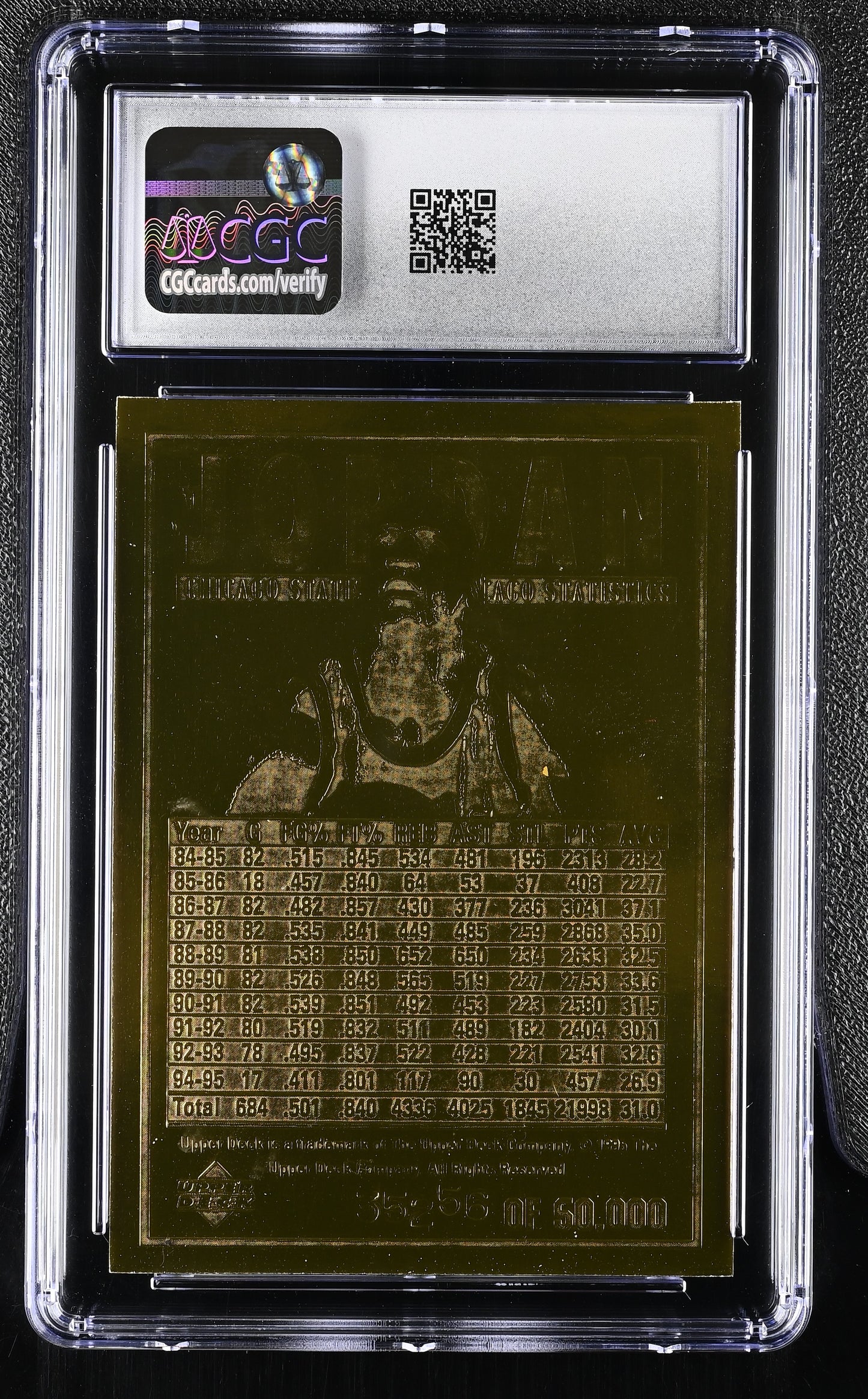 1995 Bleachers 23 Karat Gold Michael Jordan 50,000 Print Run - (35,356/50,000) CGC 8.5