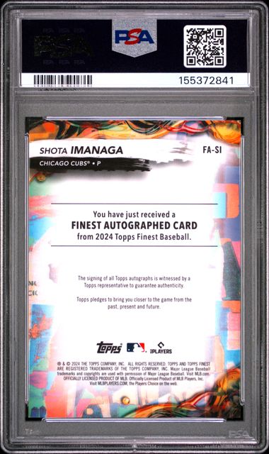 2024 TOPPS FINEST FINEST AUTOGRAPHS #FASI SHOTA IMANAGA PSA 9
