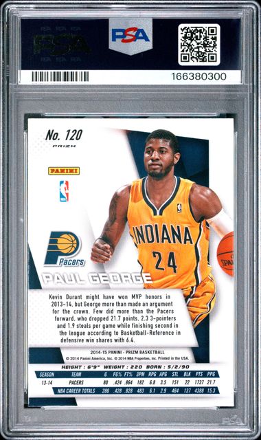 2014 PANINI PRIZM #120 PAUL GEORGE PRIZM PSA 9 JR9272-113