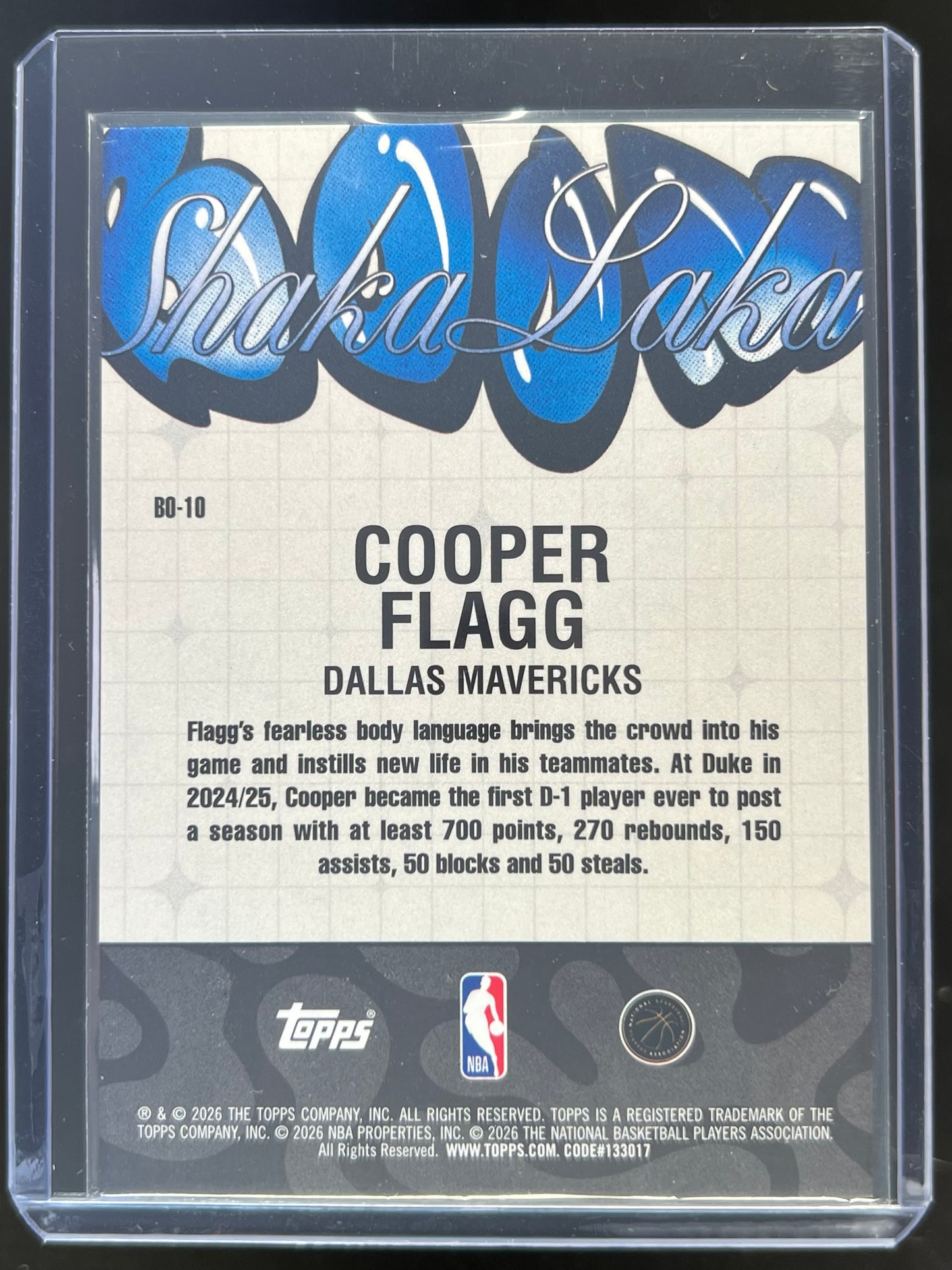 2025 Topps Flagship Basketball Cooper Flagg Boom Shaka Laka Case Hit SSP RC #BO-10