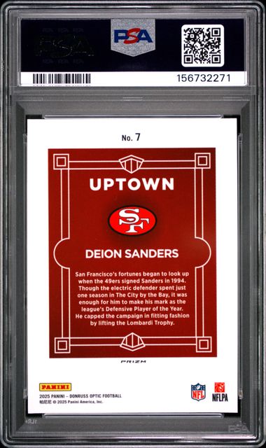2025 PANINI DONRUSS OPTIC UPTOWN #7 DEION SANDERS PSA 10 SC2
