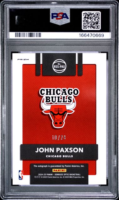 2024 PANINI DONRUSS OPTIC RETRO SERIES SIGNATURES #18 JOHN PAXSON RETRO SERIES SIG-BLUE CHOICE PSA 10