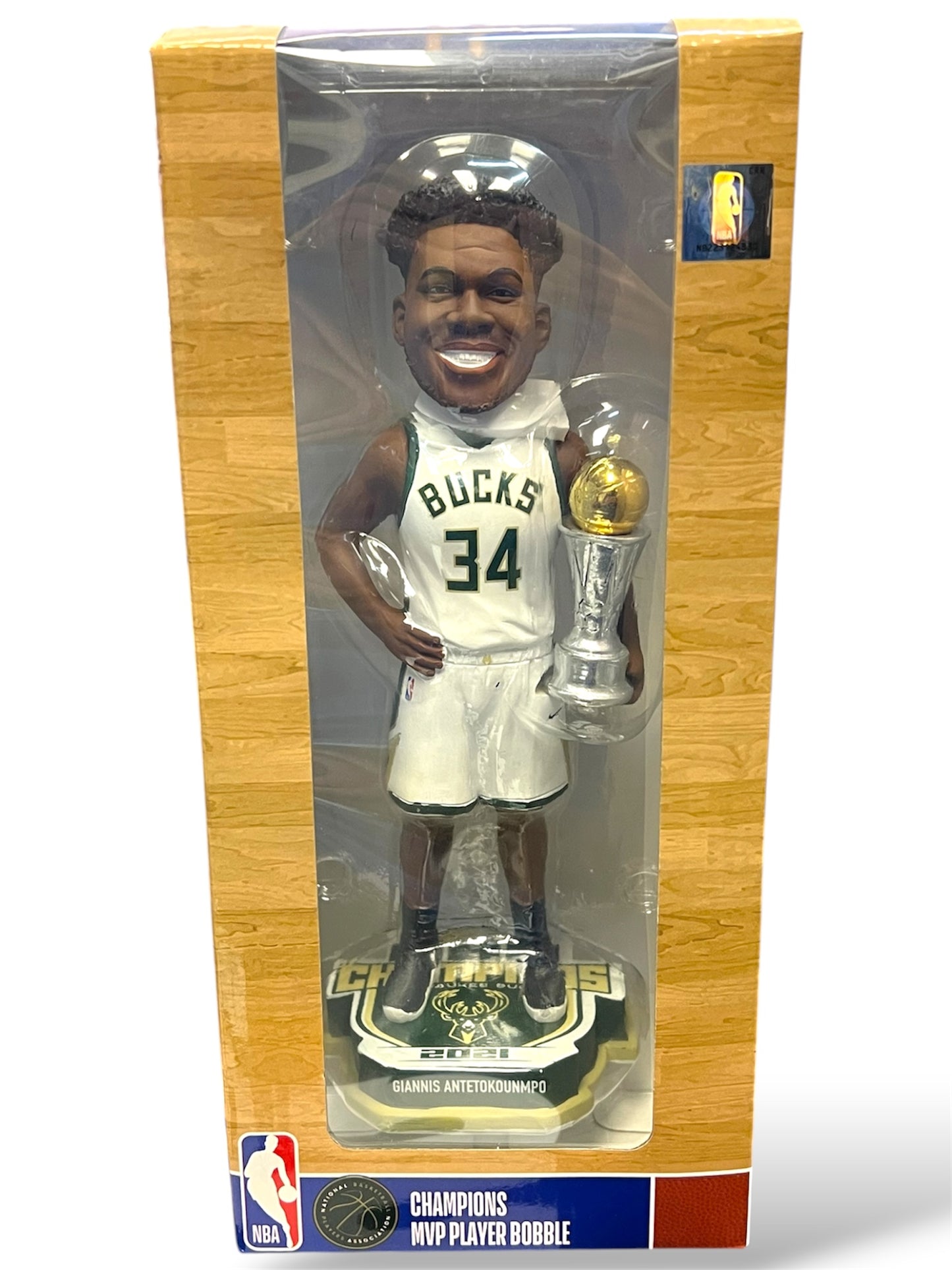 2021 Giannis Antetokounmpo Milwaukee Bucks NBA Champions Finals MVP Official FOCO Bobblehead