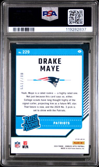 2024 PANINI DONRUSS OPTIC #229 DRAKE MAYE BLUE PSA 10 JR9272-118