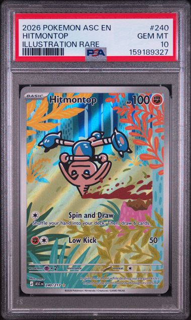 2026 POKEMON ASC EN-ASCENDED HEROES #240 HITMONTOP ILLUSTRATION RARE PSA 10 SC1