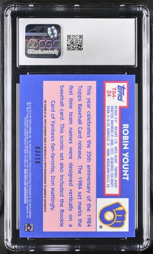 2019 Topps '84 Silver Pack Autographs #T84-24 Robin Yount CGC 9 AUTO 10 SC3