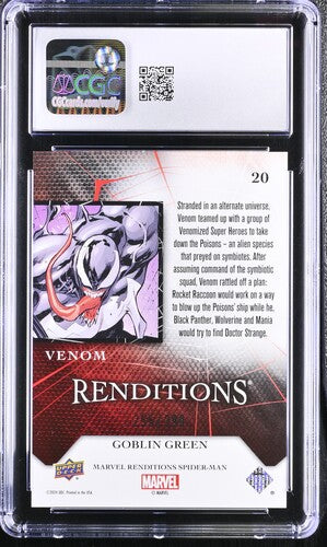 Venom Spider-Man Renditions 2024 Upper Deck #20 Goblin Green CGC 10 SC7