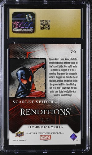 Scarlet Spider Marvel 2024 Spider-Man Renditions #76 Tombstone White CGC Pristine 10 SC7