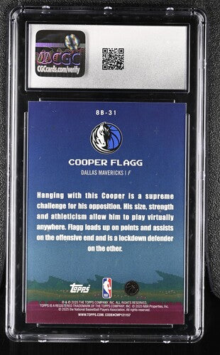 2025-25 Topps 8-Bit Ballers #8B-31 Cooper Flagg Holo Foil CGC 10 SC5