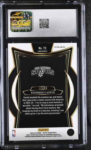 2024-25 Stephon Castle Panini Select Blue Cracked Ice CGC 8