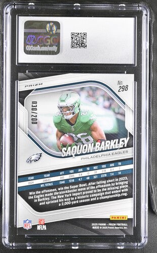 2025 Panini Prizm #298 Saquon Barkley Hyper CGC 9 SC2