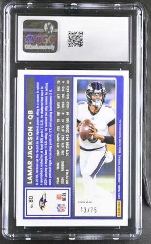 2025 Donruss Optic #80 Lamar Jackson Electricity CGC 10 SC2