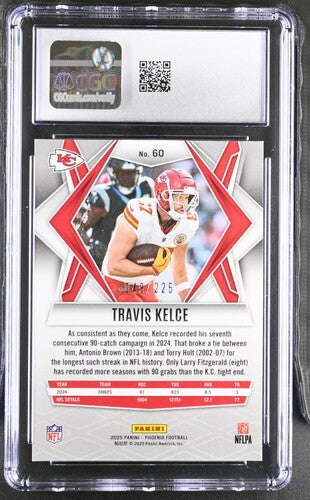 2025 Panini Phoenix #60 Travis Kelce Teal Pyramids CGC 9 Sc2