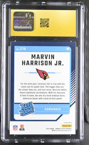2024 Donruss Optic #275 Marvin Harrison Jr. Purple Scope CGC Pristine 10 SC2