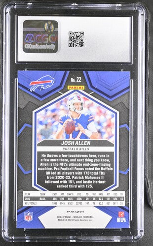 2024 Panini Mosaic #22 Josh Allen Green CGC 9 SC2