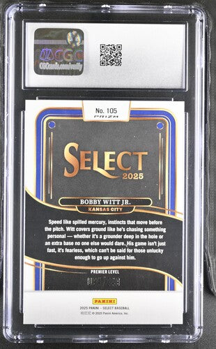 2025 Panini Select #105 Bobby Witt Jr. Red & Blue CGC 10 SC4