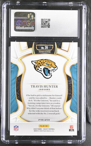 2025 Panini Select #28 Travis Hunter Neon Green Shock CGC 10 SC2