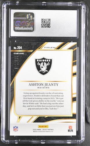 2025 Panini Select #204 Ashton Jeanty Orange Shock CGC 10 SC2