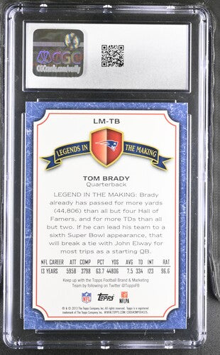 2013 TOPPS LEGENDS IN THE MAKING #LM-TB TOM BRADY CGC 9 SC2