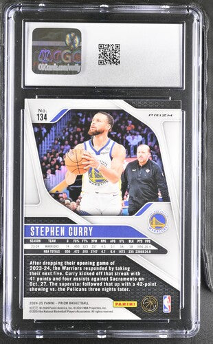 2024-25 Panini Prizm #134 Stephen Curry Pink Ice CGC 9.5 SC5