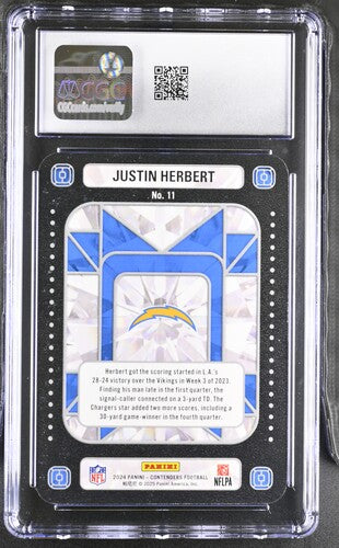 2024 Panini Contenders Crown Jewels #11 Justin Herbert CGC 10 SC2