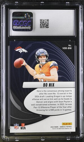 2024 Donruss Vortex #VOR-BNI Bo Nix CGC 10 SC2