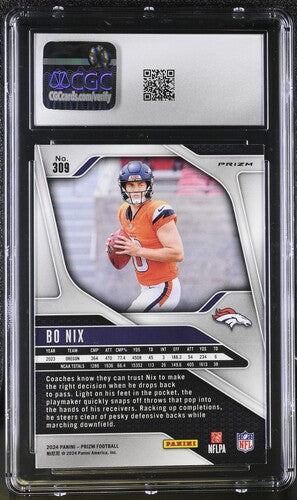 2024 Panini Prizm #309 Bo Nix Disco CGC 9 SC2
