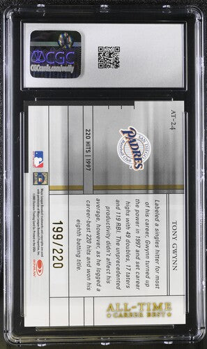 2003 Donruss Elite All-Time Career Best #AT-24 Tony Gwynn Hologold CGC 10 SC4