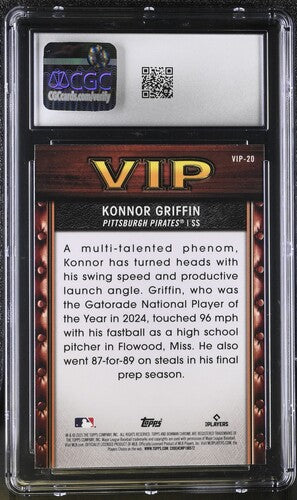 2025 BOWMAN VERY IMPORTANT PROSPECTS #VIP-20 KONNOR GRIFFIN CGC 10 SC4