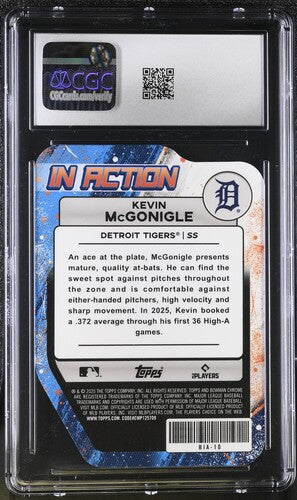 2025 Bowman Draft In Action #BIA-10 Kevin McGonigle CGC 10 SC4