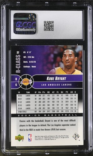 2004-05 UPPER DECK R-CLASS #37 KOBE BRYANT CGC AA SC5