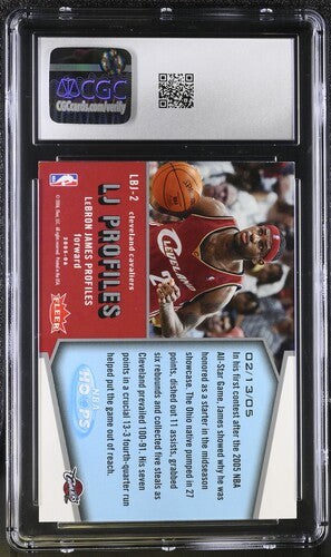 2005-06 FLEER HOOPS LJ PROFILES #LBJ-2 LEBRON JAMES CGC 9 SC5