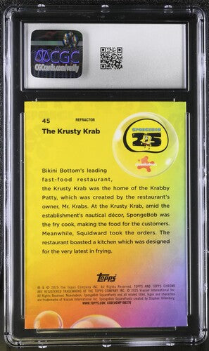 2025 Topps Chrome SpongeBob #45 The Krusty Krab Refractor CGC 9